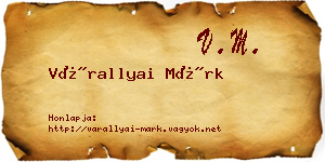 Várallyai Márk névjegykártya